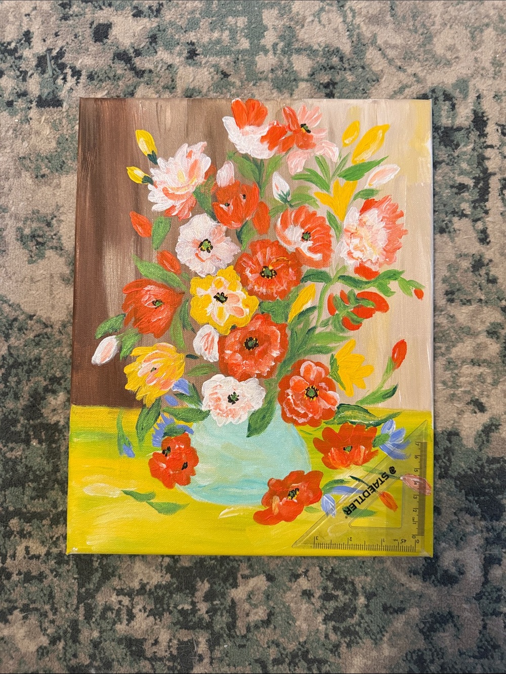 Hand-Painted Floral Bouquet — acrylics on canvas